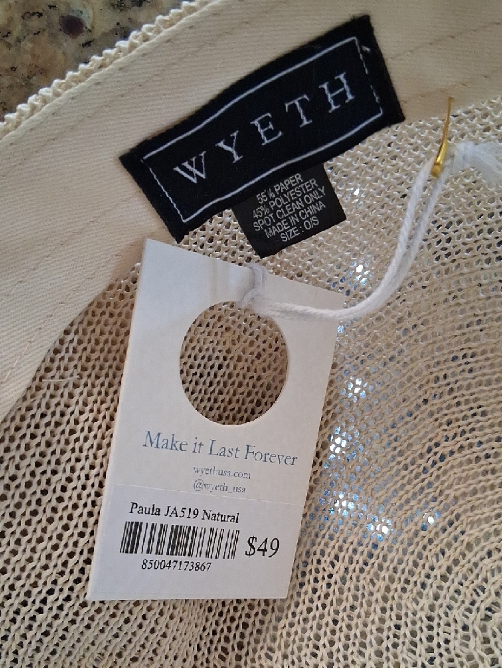 Wyeth by Todd Magill Cream Straw Baseball Cap - Picture 9 of 10